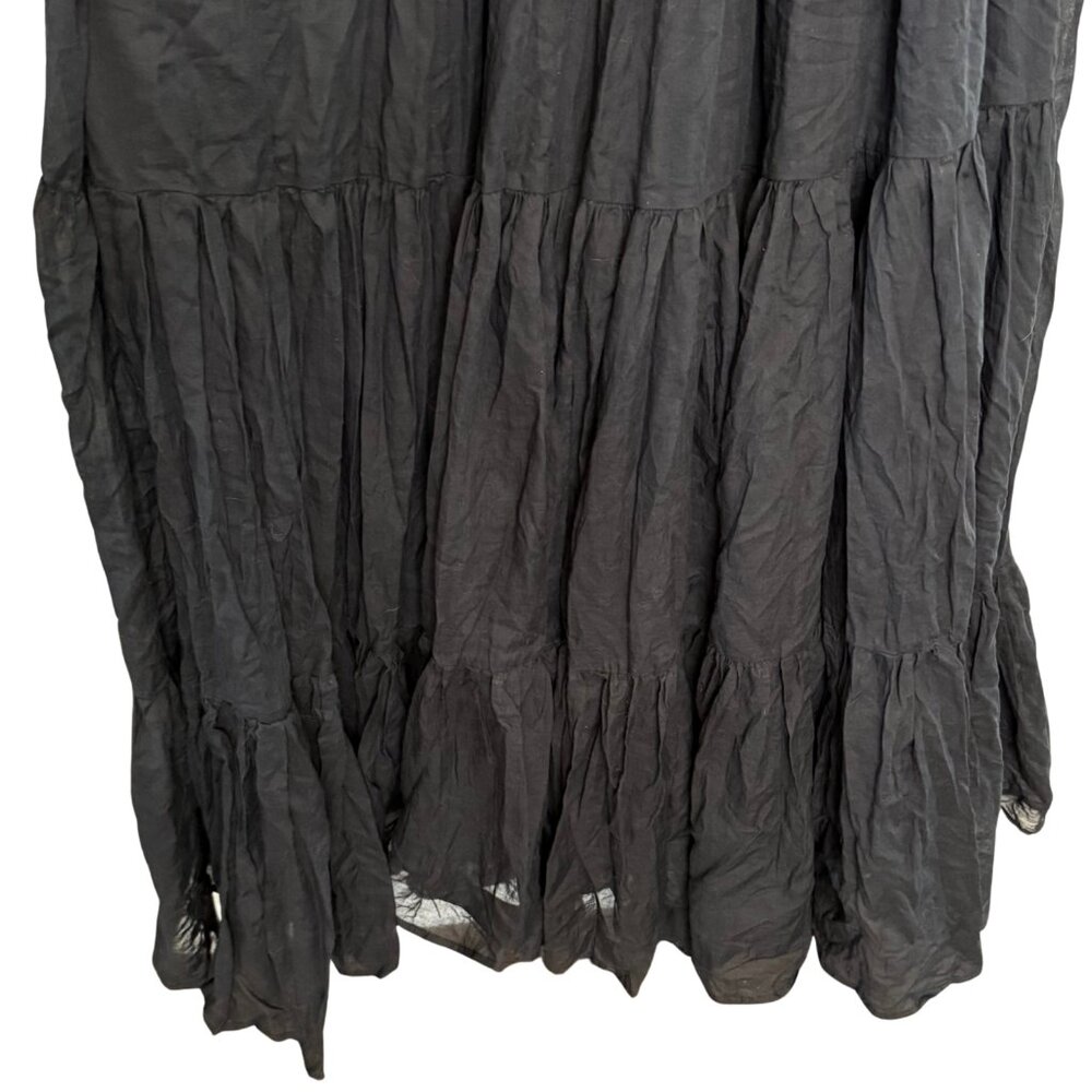 Anthropologie‎ Erika Pena Black Ruffled Voile Tiered Maxi Dress - NWT - Size M/L - Picture 10 of 11